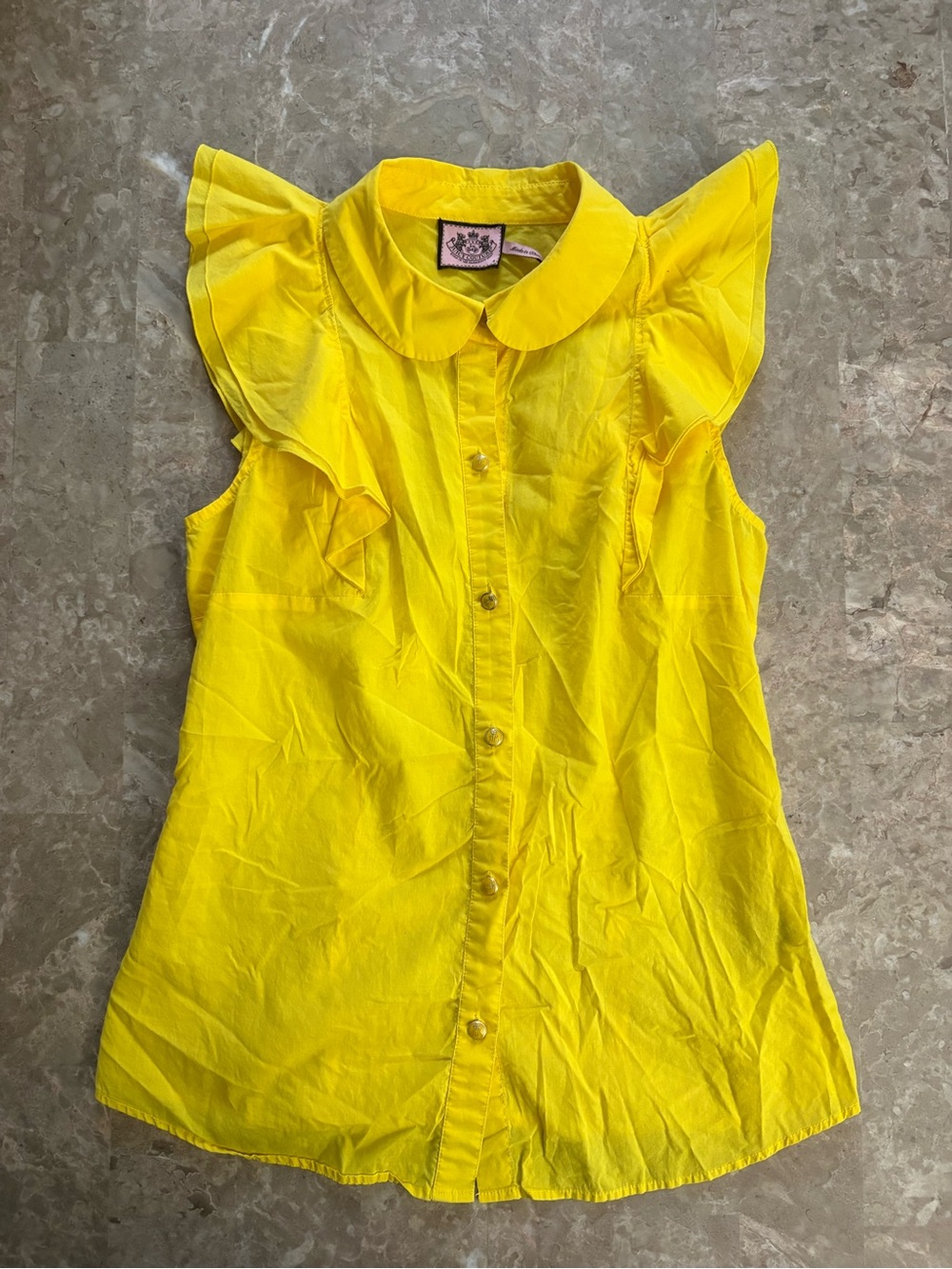 vintage y2k yellow juicy couture blouse